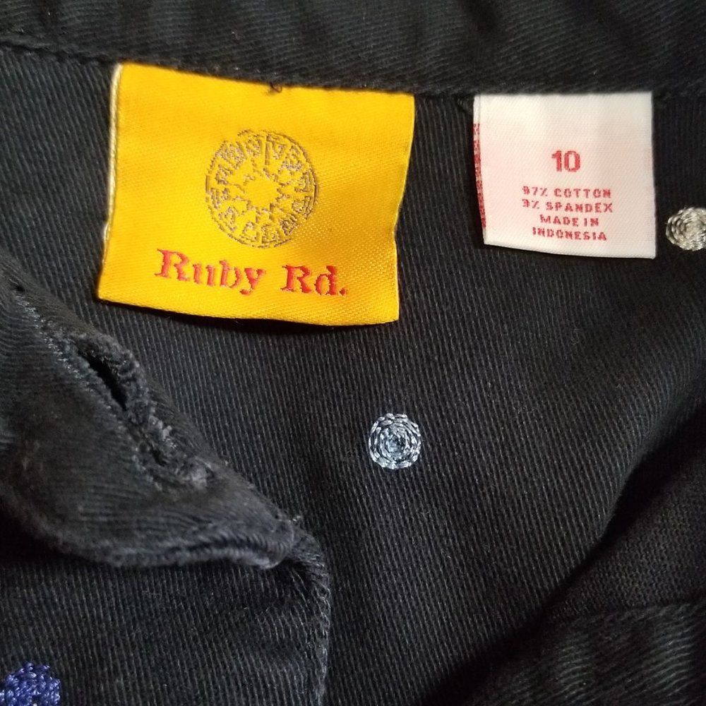 Ruby Rd Embroidered Denim Jacket size 10 - Picture 6 of 8